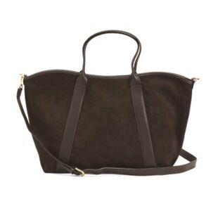 AMERAI Lola Maxi Deluxe Viral Chocolate Brown Suede Tote crossbody Made In Italy